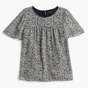 J. Crew Metallic Chiffon Floral Top 2